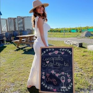 Lulus White smocked tie strap tiered maxi dress